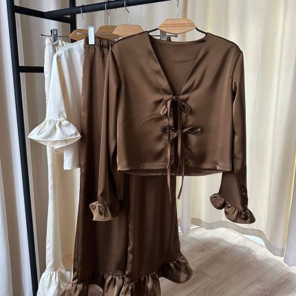 Scarlet Kahve Pijama Takımı